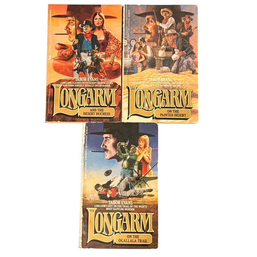 Longarm Western Books Lot 3 Tabor Evans #68 69 70 Jove Paperback 1984 Vintage